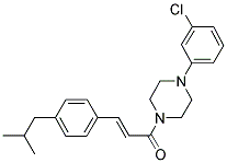 1-[4-(3-CHLOROPHENYL)PIPERAZINO]-3-(4-ISOBUTYLPHENYL)-2-PROPEN-1-ONE Struktur