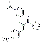 N-[4-(METHYLSULPHONYL)BENZYL]-N-[3-(TRIFLUOROMETHYL)BENZYL]THIOPHENE-2-CARBOXAMIDE Struktur