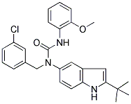 N-(2-TERT-BUTYL-(1H)-INDOL-5-YL)-N-(3-CHLOROBENZYL)-N'-(2-METHOXYPHENYL)UREA Struktur