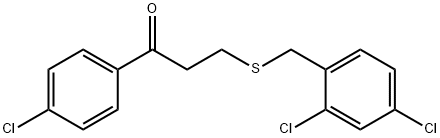 1-(4-CHLOROPHENYL)-3-[(2,4-DICHLOROBENZYL)SULFANYL]-1-PROPANONE Struktur