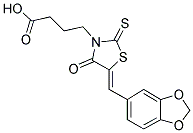 4-[(5Z)-5-(1,3-BENZODIOXOL-5-YLMETHYLENE)-4-OXO-2-THIOXO-1,3-THIAZOLIDIN-3-YL]BUTANOIC ACID Struktur