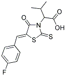 2-[(5Z)-5-(4-FLUOROBENZYLIDENE)-4-OXO-2-THIOXO-1,3-THIAZOLIDIN-3-YL]-3-METHYLBUTANOIC ACID Struktur