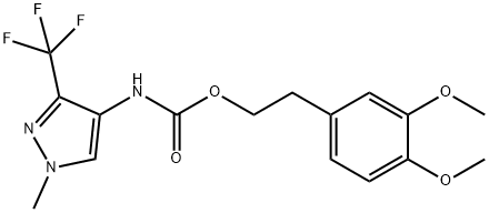 3,4-DIMETHOXYPHENETHYL N-[1-METHYL-3-(TRIFLUOROMETHYL)-1H-PYRAZOL-4-YL]CARBAMATE Struktur