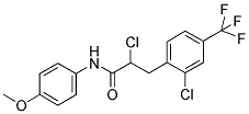 2-CHLORO-3-[2-CHLORO-4-(TRIFLUOROMETHYL)PHENYL]-N-(4-METHOXYPHENYL)PROPANAMIDE Struktur