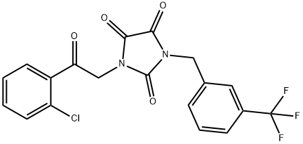 1-[2-(2-CHLOROPHENYL)-2-OXOETHYL]-3-[3-(TRIFLUOROMETHYL)BENZYL]-1H-IMIDAZOLE-2,4,5(3H)-TRIONE Struktur