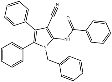 N-(1-BENZYL-3-CYANO-4,5-DIPHENYL-1H-PYRROL-2-YL)BENZENECARBOXAMIDE Struktur