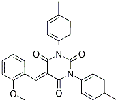 1,3-BIS(4-METHYLPHENYL)-5-((2-METHOXYPHENYL)METHYLENE)-1,3-DIAZAPERHYDROINE-2,4,6-TRIONE Struktur