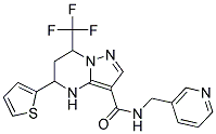 N-(PYRIDIN-3-YLMETHYL)-5-THIEN-2-YL-7-(TRIFLUOROMETHYL)-4,5,6,7-TETRAHYDROPYRAZOLO[1,5-A]PYRIMIDINE-3-CARBOXAMIDE Struktur