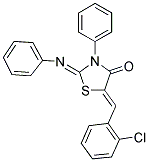 (2Z,5Z)-5-(2-CHLOROBENZYLIDENE)-3-PHENYL-2-(PHENYLIMINO)-1,3-THIAZOLIDIN-4-ONE Struktur