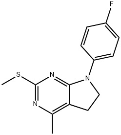 7-(4-FLUOROPHENYL)-4-METHYL-2-(METHYLSULFANYL)-6,7-DIHYDRO-5H-PYRROLO[2,3-D]PYRIMIDINE Struktur