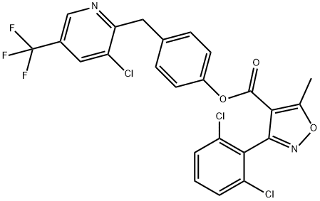 4-([3-CHLORO-5-(TRIFLUOROMETHYL)-2-PYRIDINYL]METHYL)PHENYL 3-(2,6-DICHLOROPHENYL)-5-METHYL-4-ISOXAZOLECARBOXYLATE Struktur