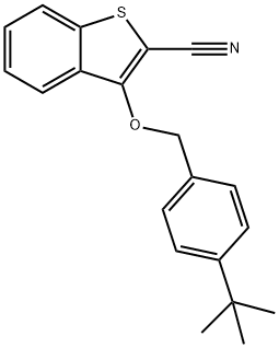 3-([4-(TERT-BUTYL)BENZYL]OXY)-1-BENZOTHIOPHENE-2-CARBONITRILE Struktur