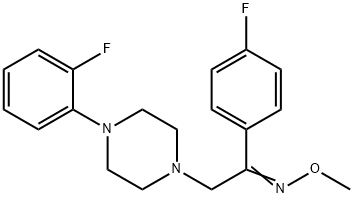 1-(4-FLUOROPHENYL)-2-[4-(2-FLUOROPHENYL)PIPERAZINO]-1-ETHANONE O-METHYLOXIME Struktur