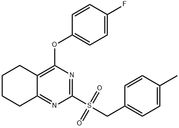 4-(4-FLUOROPHENOXY)-2-[(4-METHYLBENZYL)SULFONYL]-5,6,7,8-TETRAHYDROQUINAZOLINE Struktur