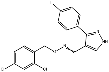 3-(4-FLUOROPHENYL)-1H-PYRAZOLE-4-CARBALDEHYDE O-(2,4-DICHLOROBENZYL)OXIME Struktur