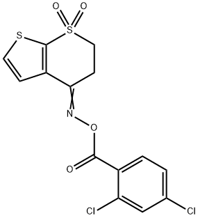 4-([(2,4-DICHLOROBENZOYL)OXY]IMINO)-3,4-DIHYDRO-1LAMBDA6-THIENO[2,3-B]THIOPYRAN-1,1(2H)-DIONE Struktur