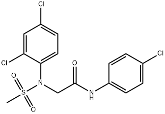 N-(4-CHLOROPHENYL)-2-[2,4-DICHLORO(METHYLSULFONYL)ANILINO]ACETAMIDE Struktur