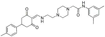 N-(3,5-DIMETHYLPHENYL)-2-(4-(2-((2,6-DIOXO-4-P-TOLYLCYCLOHEXYLIDENE)METHYLAMINO)ETHYL)PIPERAZIN-1-YL)ACETAMIDE Struktur