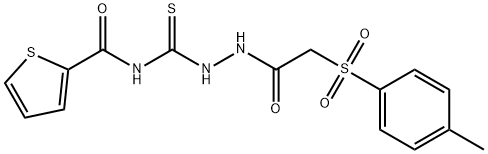 2-((4-METHYLPHENYL)SULFONYL)-N-(((2-THIENYLCARBONYLAMINO)THIOXOMETHYL)AMINO)ETHANAMIDE Struktur