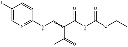 ETHYL N-(2-ACETYL-3-[(5-IODO-2-PYRIDINYL)AMINO]ACRYLOYL)CARBAMATE Struktur