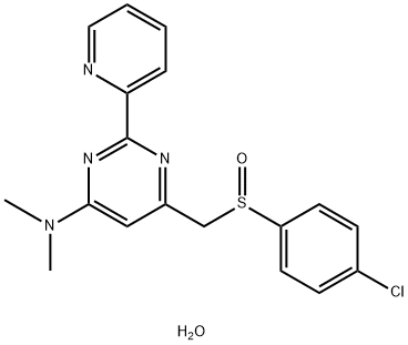 6-(4-CHLOROPHENYLSULFINYLMETHYL)-4-DIMETHYLAMINO-2-(2-PYRIDYL)PYRIMIDINE Struktur