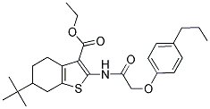 ETHYL 6-TERT-BUTYL-2-(2-(4-PROPYLPHENOXY)ACETAMIDO)-4,5,6,7-TETRAHYDROBENZO[B]THIOPHENE-3-CARBOXYLATE Struktur