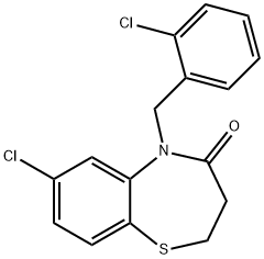 7-CHLORO-5-(2-CHLOROBENZYL)-2,3-DIHYDRO-1,5-BENZOTHIAZEPIN-4(5H)-ONE Struktur