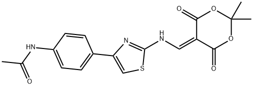 N-(4-(4-(((4,4-DIMETHYL-2,6-DIOXO-3,5-DIOXANYLIDENE)METHYL)AMINO)-3,5-THIAZOLYL)PHENYL)ETHANAMIDE Struktur