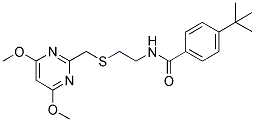 4-TERT-BUTYL-N-[2-[(4,6-DIMETHOXYPYRIMIDIN-2-YL)METHYLTHIO]ETHYL]BENZAMIDE Struktur