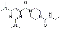 4-[(2,6-BIS(DIMETHYLAMINO)PYRIMIDIN-4-YL)CARBONYL]-N-ETHYLPIPERAZINE-1-CARBOXAMIDE Struktur