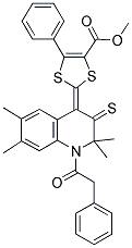 (Z)-METHYL 5-PHENYL-2-(2,2,6,7-TETRAMETHYL-1-(2-PHENYLACETYL)-3-THIOXO-2,3-DIHYDROQUINOLIN-4(1H)-YLIDENE)-1,3-DITHIOLE-4-CARBOXYLATE Struktur