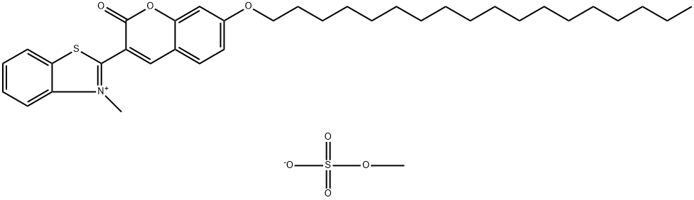 3-(3-METHYL-2-BENZOTHIAZOLYLIO)-7-OCTADECYLOXY-COUMARIN METHOSULFATE Struktur