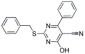 2-(BENZYLSULFANYL)-4-HYDROXY-6-PHENYL-5-PYRIMIDINECARBONITRILE Struktur