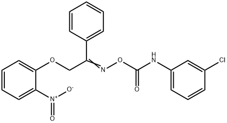 1-[2-(([(3-CHLOROANILINO)CARBONYL]OXY)IMINO)-2-PHENYLETHOXY]-2-NITROBENZENE Struktur