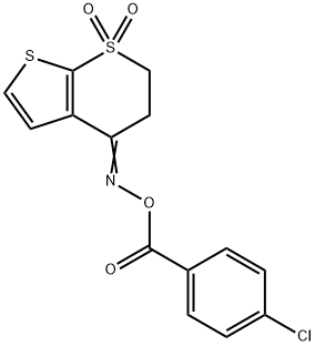 4-([(4-CHLOROBENZOYL)OXY]IMINO)-3,4-DIHYDRO-1LAMBDA6-THIENO[2,3-B]THIOPYRAN-1,1(2H)-DIONE Struktur