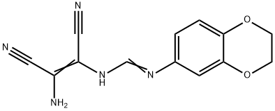 N'-[(Z)-2-AMINO-1,2-DICYANOETHENYL]-N-(2,3-DIHYDRO-1,4-BENZODIOXIN-6-YL)IMINOFORMAMIDE Struktur