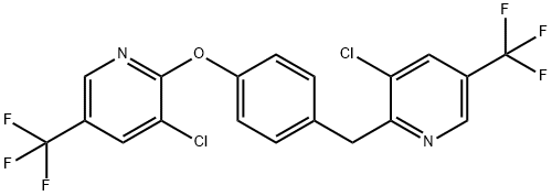 3-CHLORO-2-(4-([3-CHLORO-5-(TRIFLUOROMETHYL)-2-PYRIDINYL]OXY)BENZYL)-5-(TRIFLUOROMETHYL)PYRIDINE Struktur