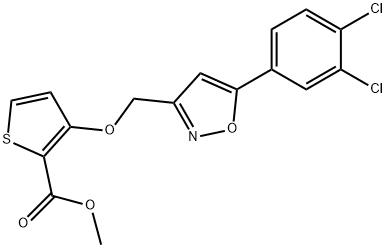 METHYL 3-([5-(3,4-DICHLOROPHENYL)-3-ISOXAZOLYL]METHOXY)-2-THIOPHENECARBOXYLATE Struktur