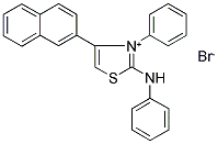 2-ANILINO-4-(2-NAPHTHYL)-3-PHENYL-1,3-THIAZOL-3-IUM BROMIDE Struktur