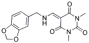 5-{[(1,3-BENZODIOXOL-5-YLMETHYL)AMINO]METHYLENE}-1,3-DIMETHYLPYRIMIDINE-2,4,6(1H,3H,5H)-TRIONE Struktur