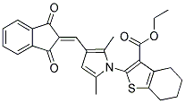 ETHYL 2-(3-((1,3-DIOXO-1H-INDEN-2(3H)-YLIDENE)METHYL)-2,5-DIMETHYL-1H-PYRROL-1-YL)-4,5,6,7-TETRAHYDROBENZO[B]THIOPHENE-3-CARBOXYLATE Struktur