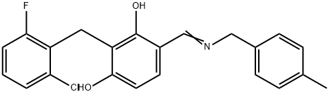 2-(2-CHLORO-6-FLUOROBENZYL)-4-([(4-METHYLBENZYL)IMINO]METHYL)-1,3-BENZENEDIOL Struktur