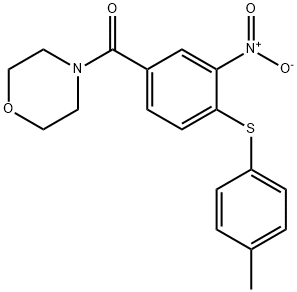 (4-[(4-METHYLPHENYL)SULFANYL]-3-NITROPHENYL)(MORPHOLINO)METHANONE Struktur