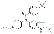 N-(2-TERT-BUTYL-(1H)-INDOL-5-YL)-4-(METHYLSULPHONYL)-N-(1-PROPYLPIPERIDIN-4-YL)BENZAMIDE Struktur