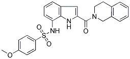 2-[(7-[((4-METHOXYPHENYL)SULPHONYL)AMINO]-(1H)-INDOL-2-YL)CARBONYL]-1,2,3,4-TETRAHYDROISOQUINOLINE Struktur