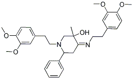 (Z)-1-(3,4-DIMETHOXYPHENETHYL)-4-(3,4-DIMETHOXYPHENETHYLIMINO)-3-METHYL-6-PHENYLPIPERIDIN-3-OL Struktur