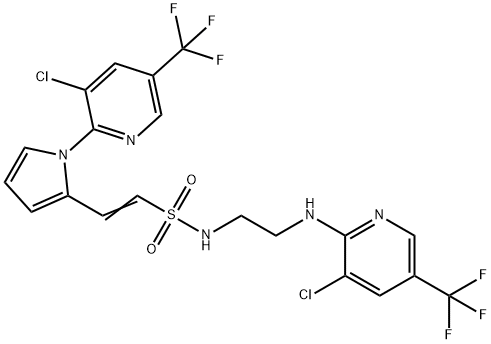 (E)-N-(2-([3-CHLORO-5-(TRIFLUOROMETHYL)-2-PYRIDINYL]AMINO)ETHYL)-2-(1-[3-CHLORO-5-(TRIFLUOROMETHYL)-2-PYRIDINYL]-1H-PYRROL-2-YL)-1-ETHENESULFONAMIDE Struktur