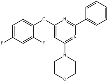 2,4-DIFLUOROPHENYL 6-MORPHOLINO-2-PHENYL-4-PYRIMIDINYL ETHER Struktur