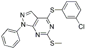 3-CHLOROPHENYL 6-(METHYLSULFANYL)-1-PHENYL-1H-PYRAZOLO[3,4-D]PYRIMIDIN-4-YL SULFIDE Struktur