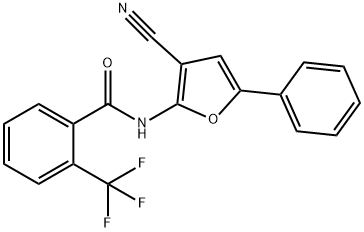 N-(3-CYANO-5-PHENYL-2-FURYL)-2-(TRIFLUOROMETHYL)BENZENECARBOXAMIDE Struktur